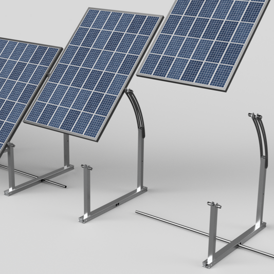 Solar Ground Mount | Quick & Easy Install | IR-45ASA Seasonally Adjustable BallastRack Racking System (Single Frame) - Integrity Solar Supply - Ground Racking Systems