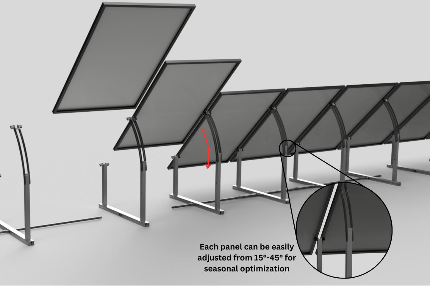 Solar Ground Mount | Quick & Easy Install | IR-45ASA Seasonally Adjustable BallastRack Racking System (Single Frame) - Integrity Solar Supply - Ground Racking Systems