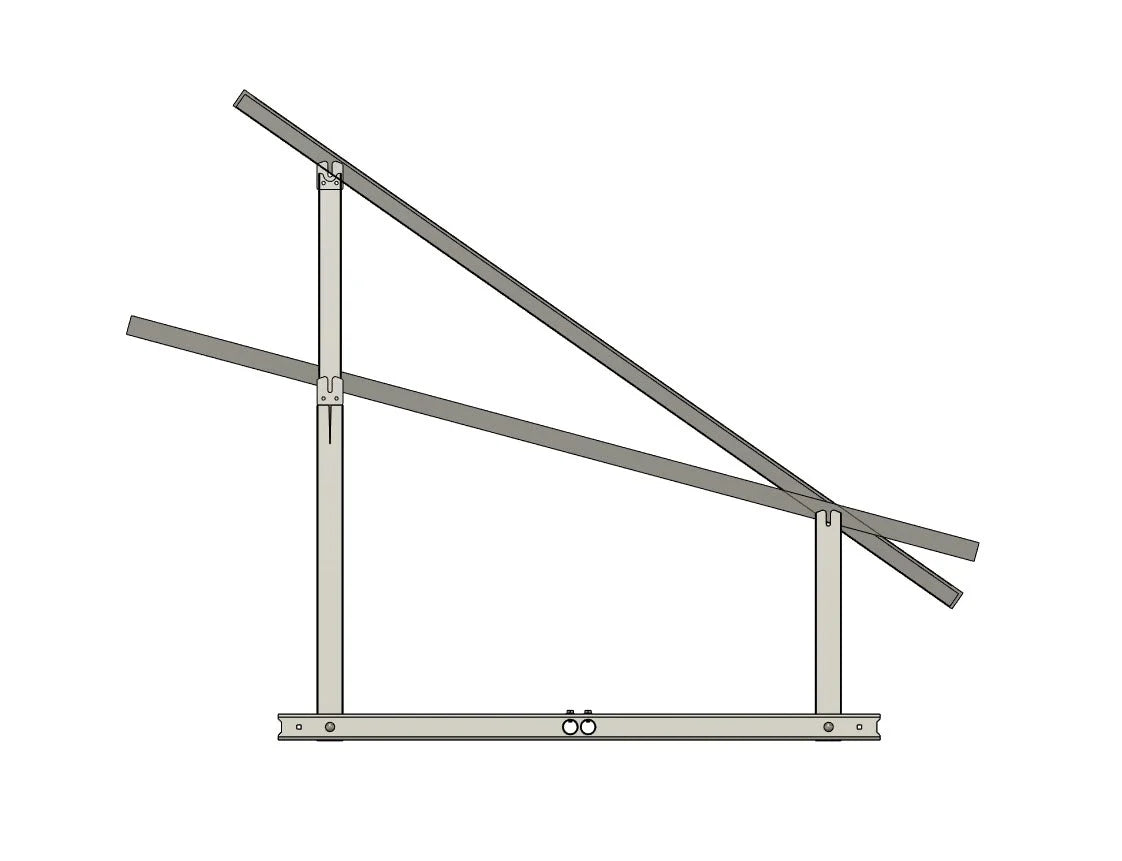 Solar Ground Mount | Quick & Easy Install | IR-35A BallastRack Adjustable Racking System (Single Frame) - Integrity Solar Supply - Ground Racking Systems