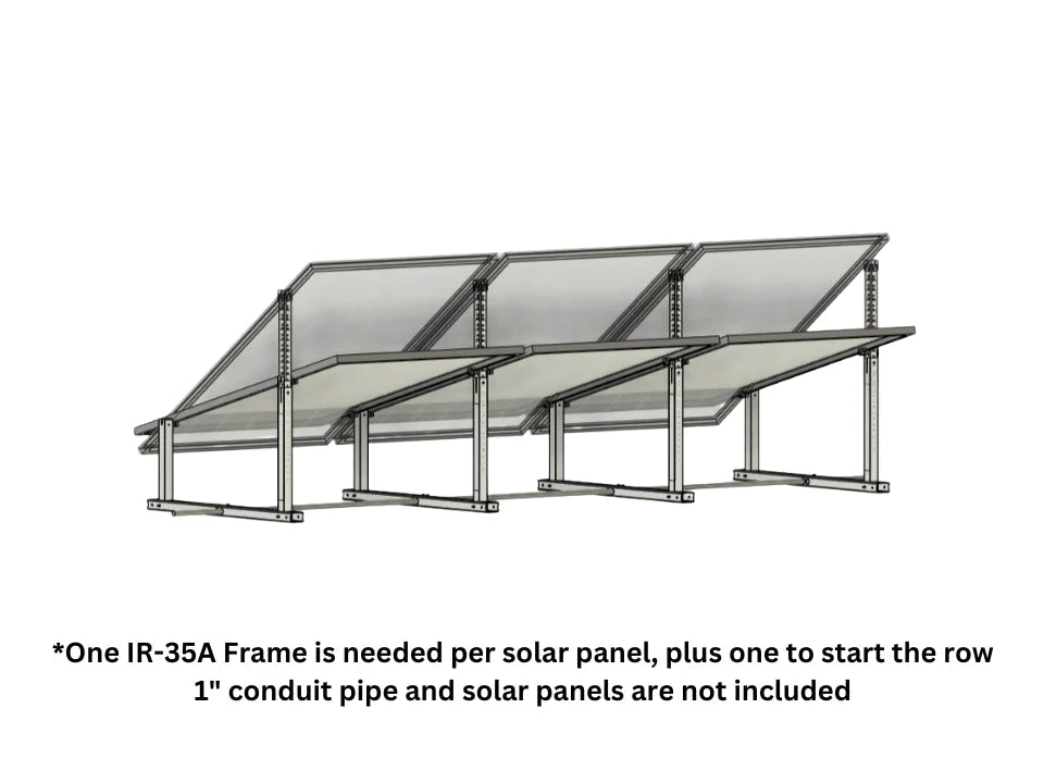 Solar Ground Mount | Quick & Easy Install | IR-35A BallastRack Adjustable Racking System (Single Frame) - Integrity Solar Supply - Ground Racking Systems